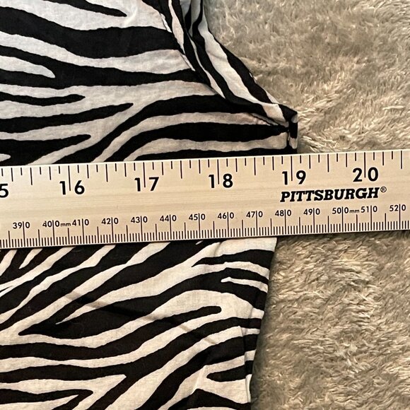 Michael Kors Women Y2K Zebra Animal Print Mob Wife Long Sleeve Tunic Top S - Picture 8 of 11